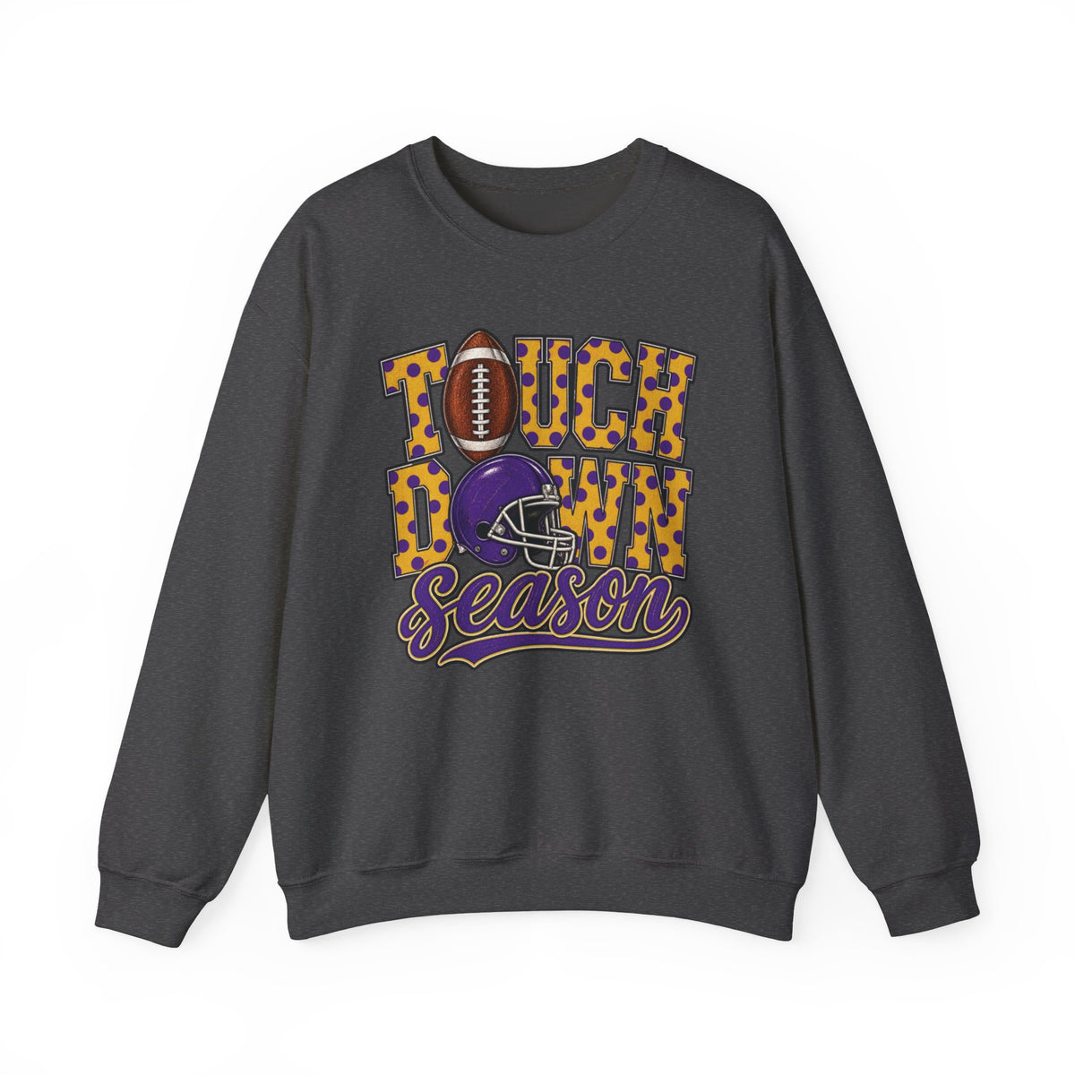 Touchdown Season Sweatshirt — Football Helmet & Ball Graphic