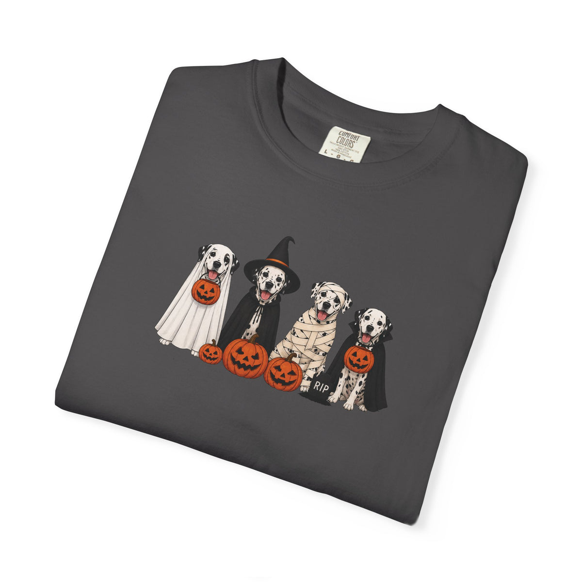 Halloween Dogs T-Shirt — Cute Puppies in Costumes with Jack-o'-Lanterns