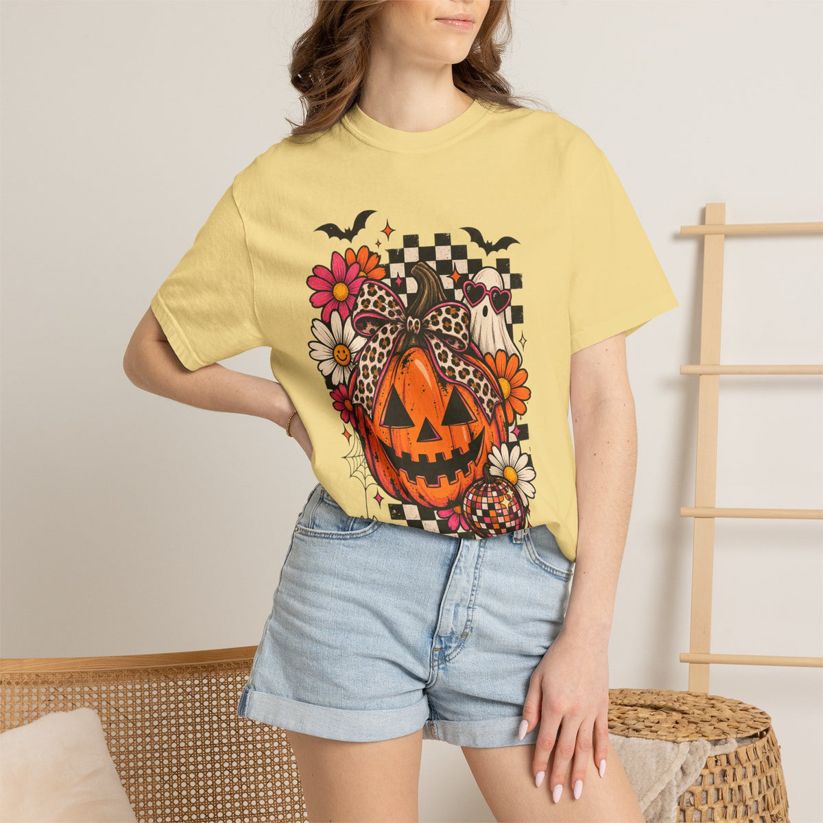 Halloween Pumpkin Floral T-Shirt