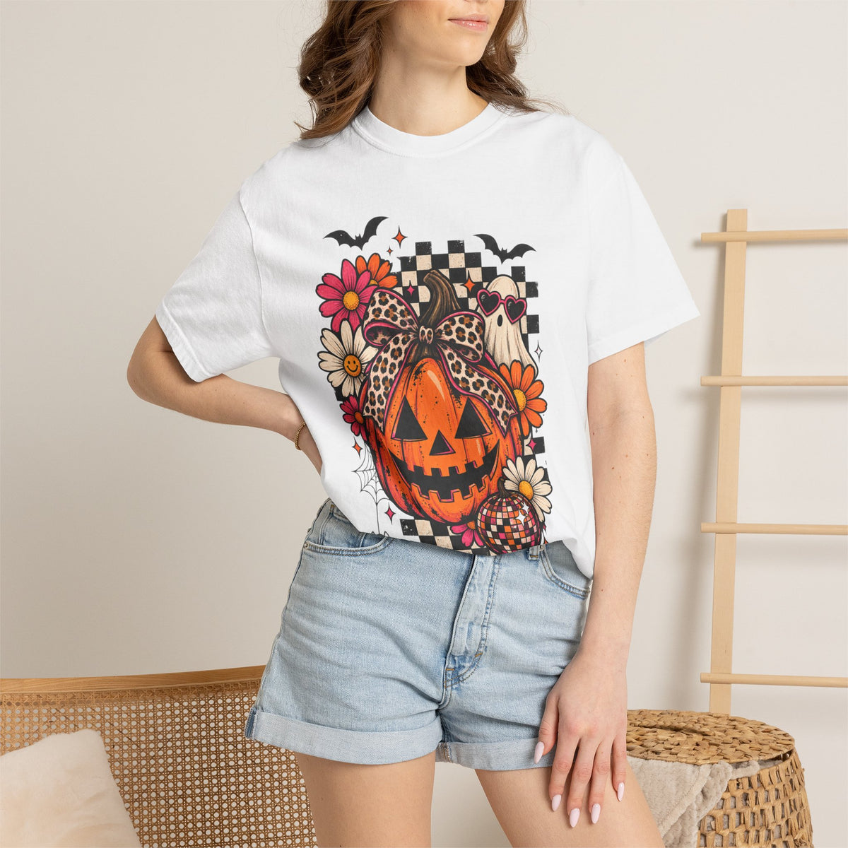 Halloween Pumpkin Floral T-Shirt
