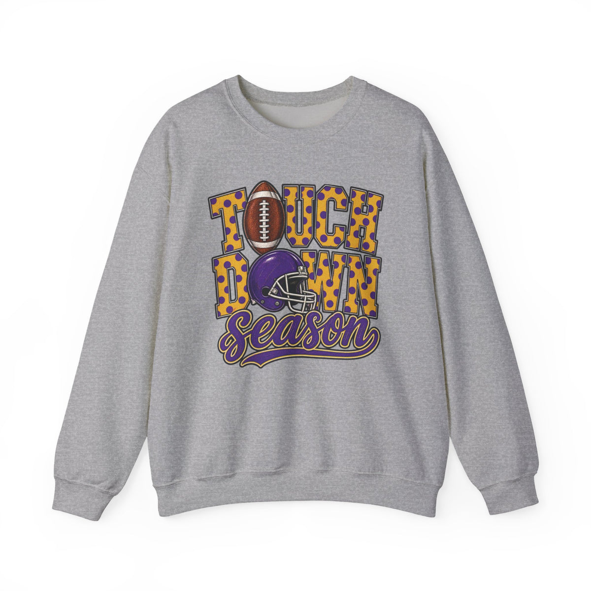Touchdown Season Sweatshirt — Football Helmet & Ball Graphic