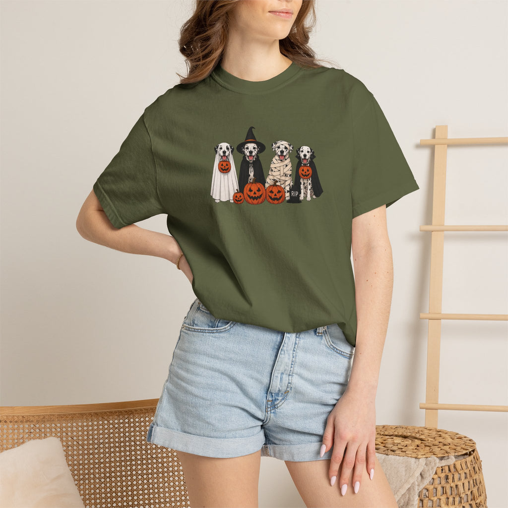 Halloween Dogs T-Shirt — Cute Puppies in Costumes with Jack-o'-Lanterns