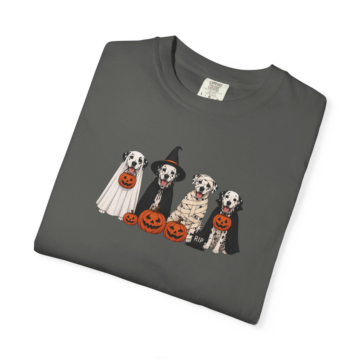 Halloween Dogs T-Shirt — Cute Puppies in Costumes with Jack-o'-Lanterns