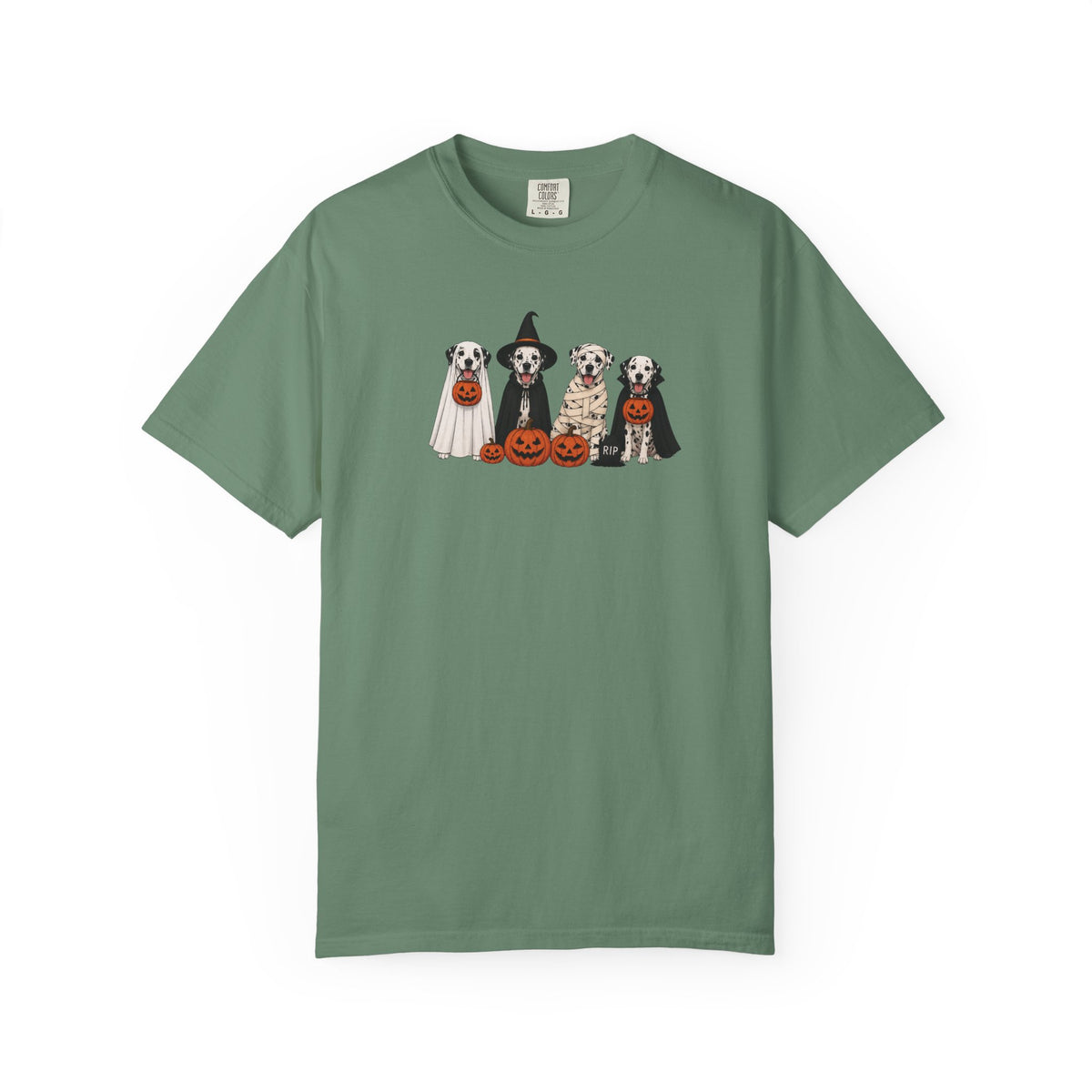 Halloween Dogs T-Shirt — Cute Puppies in Costumes with Jack-o'-Lanterns