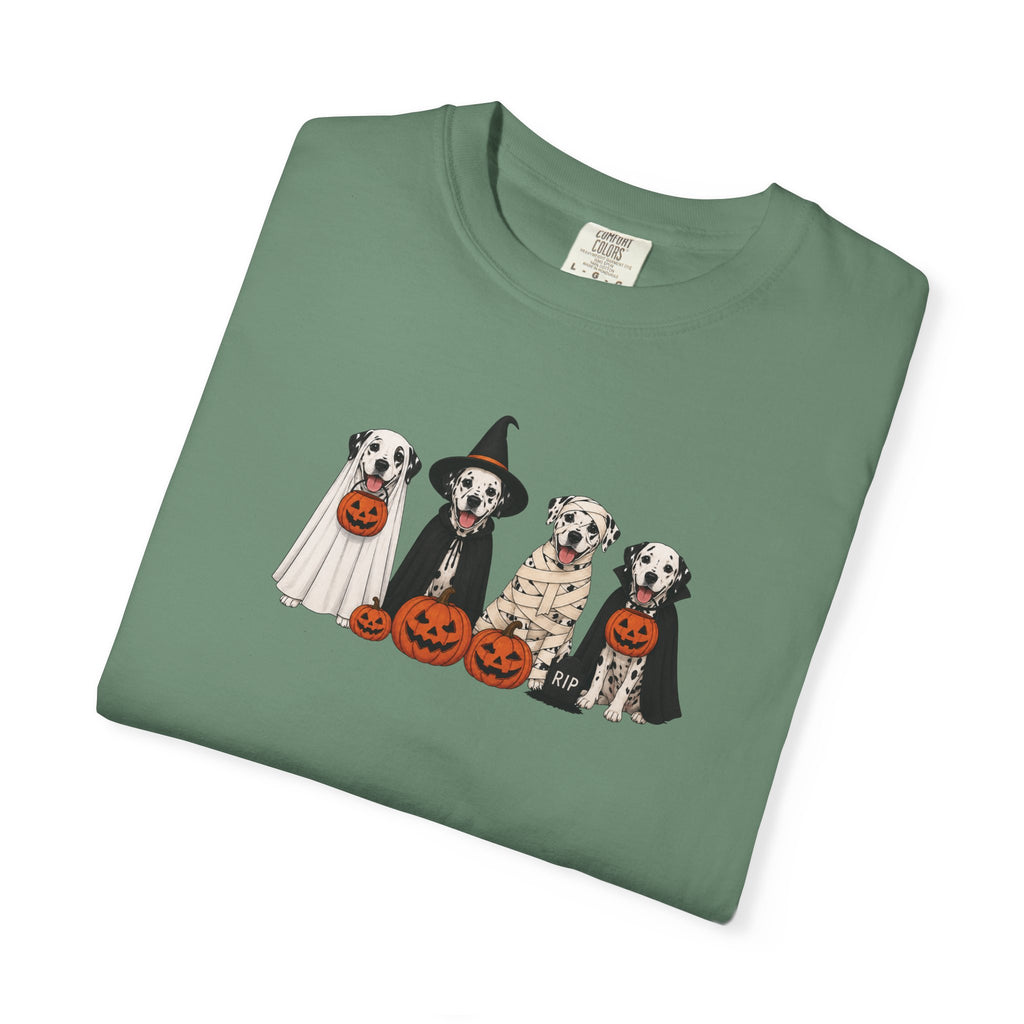 Halloween Dogs T-Shirt — Cute Puppies in Costumes with Jack-o'-Lanterns