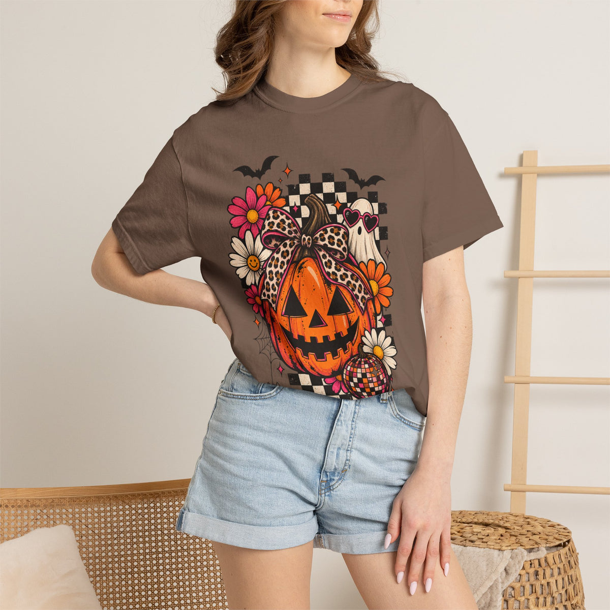 Halloween Pumpkin Floral T-Shirt