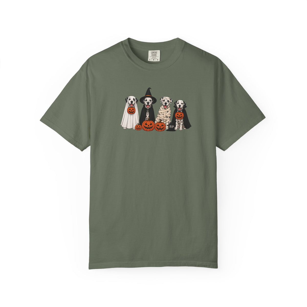 Halloween Dogs T-Shirt — Cute Puppies in Costumes with Jack-o'-Lanterns