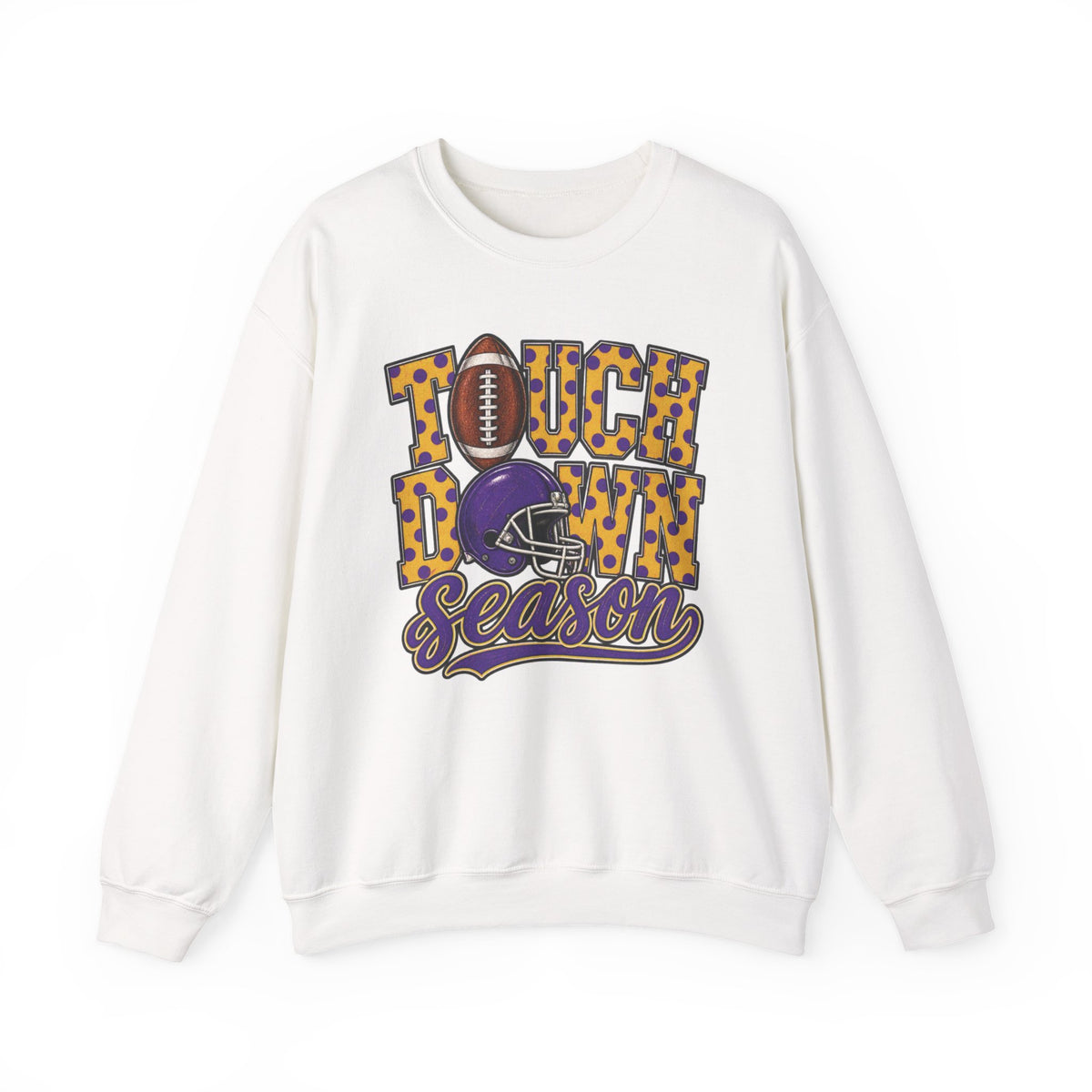 Touchdown Season Sweatshirt — Football Helmet & Ball Graphic