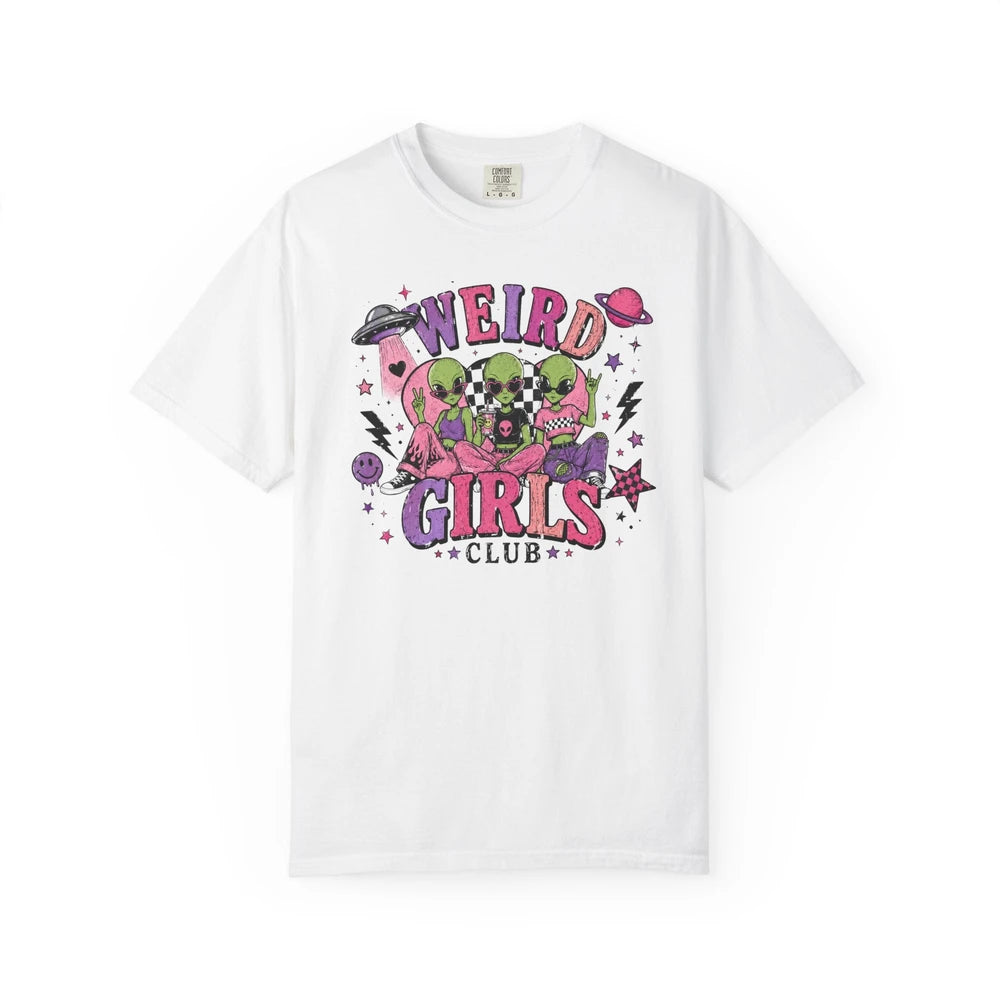 Weird Girls Club T-Shirt — Retro Alien Skull Graphic Tee