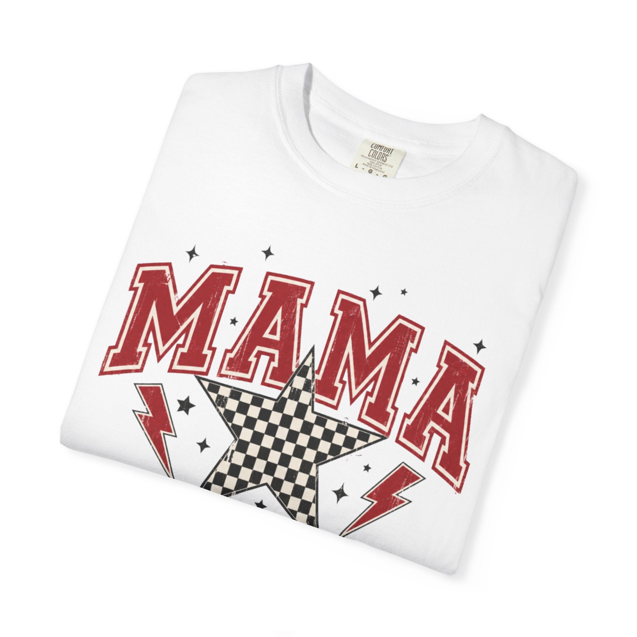 Mama Rockstar T-Shirt — Retro Checker Star Graphic for Moms