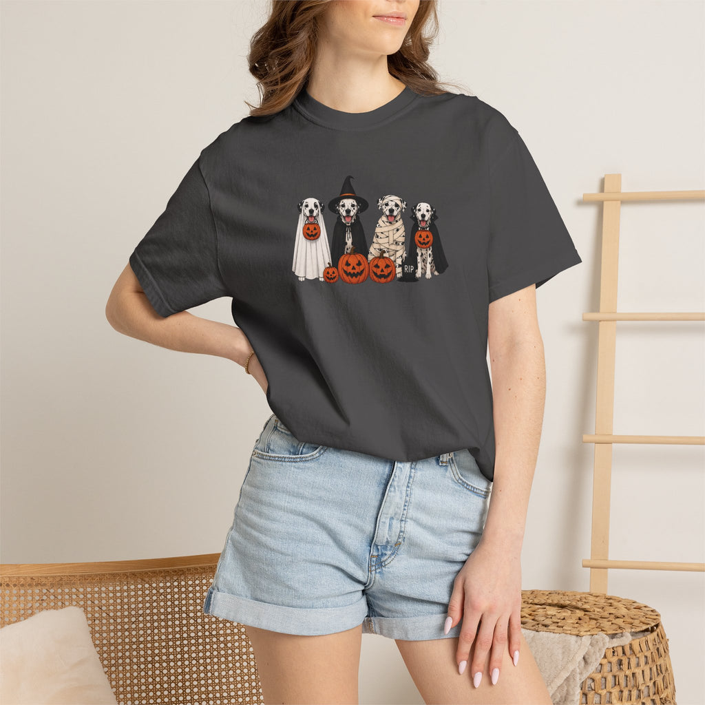 Halloween Dogs T-Shirt — Cute Puppies in Costumes with Jack-o'-Lanterns