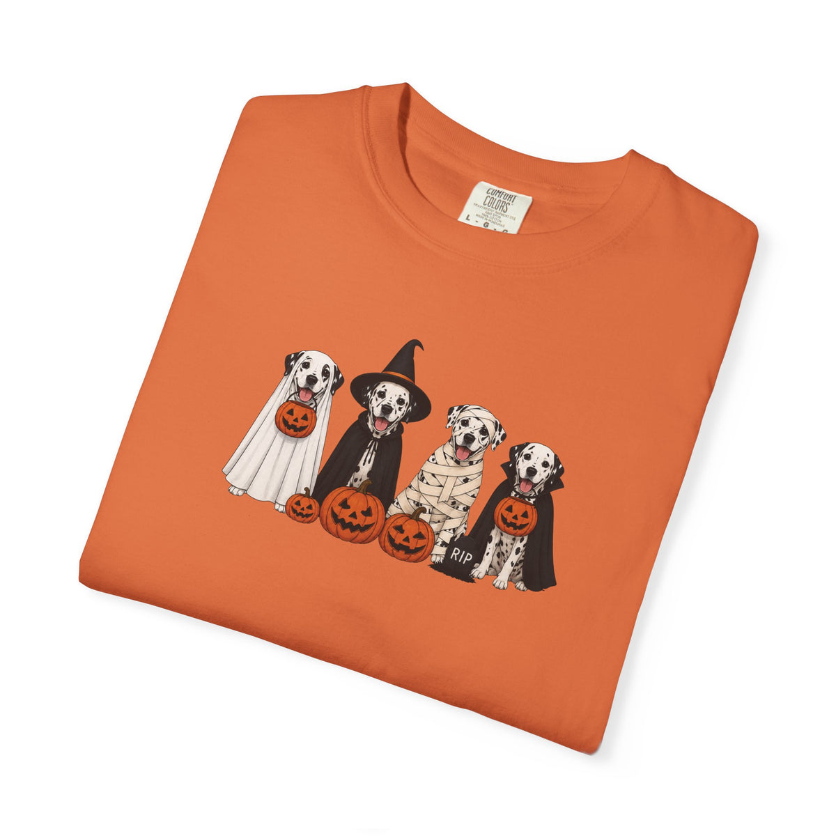 Halloween Dogs T-Shirt — Cute Puppies in Costumes with Jack-o'-Lanterns